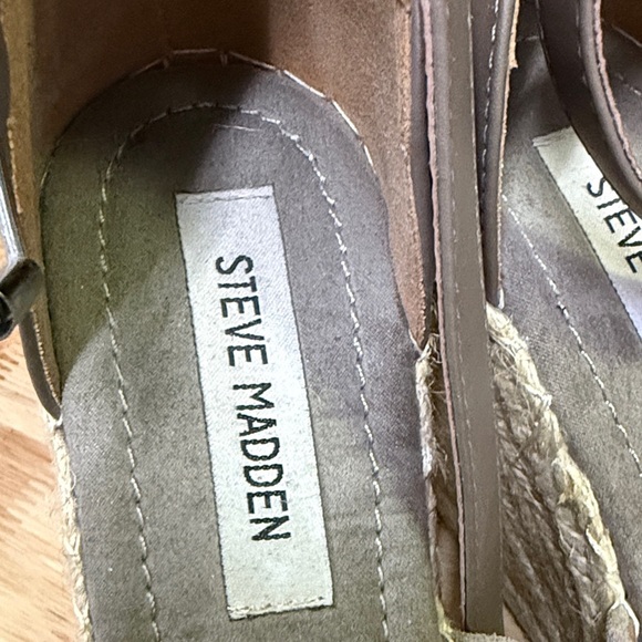 Steve Madden Taupe Wedge Sandals - Picture 2 of 16
